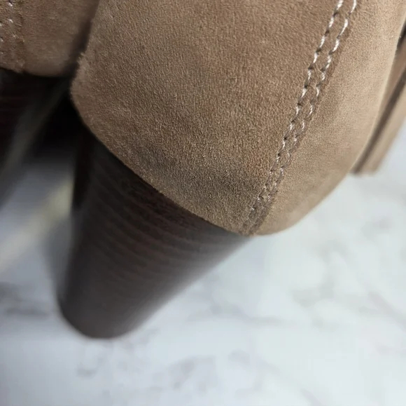 Suede Ankle Booties in Taupe - Women - Picture 3 of 9